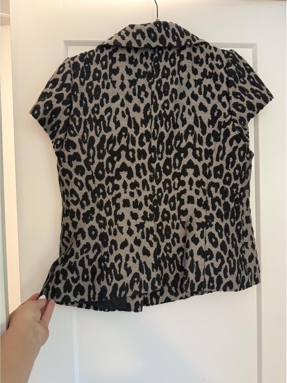 Classiques Entier Leopard Print Short Sleeve Jacket Size L - Picture 8 of 9